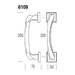 Дверная ручка-скоба SALICE PAOLO "Anatomica" SQ 6109 (250/200 mm), схема
