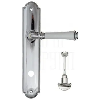 Дверная ручка Fratelli Cattini 'GRACIA CERAMICA BIANCO' на планке PL257 полированный хром (wc-2)