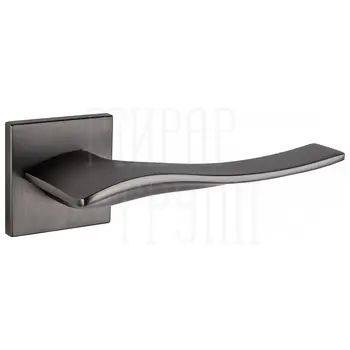 Дверные ручки Renz (Ренц) 'Латина' INDH 322-03 slim на квадратной розетке матовый черный никель