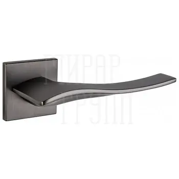 Дверные ручки Renz (Ренц) 'Латина' INDH 322-03 slim на квадратной розетке матовый черный никель