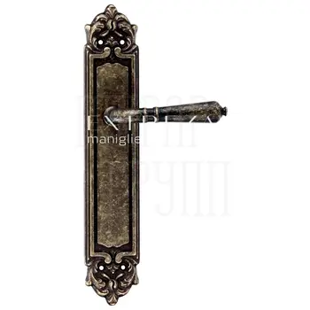 Дверная ручка Extreza 'PETRA' (Петра) 304 на планке PL02 античная бронза