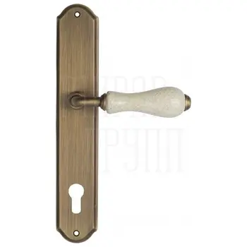 Дверная ручка Venezia 'COLOSSEO' на планке PL02 матовая бронза (cyl)