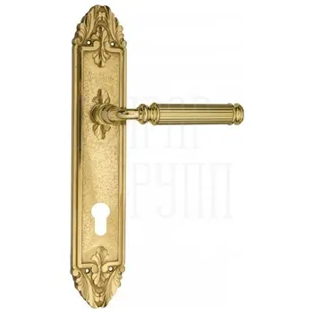 Дверная ручка Venezia 'MOSCA' на планке PL90 полированная латунь (cyl)