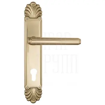 Дверная ручка Venezia 'EXA' на планке PL87 полированная латунь (cyl)