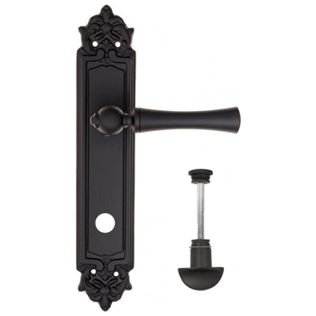 Дверная ручка Fratelli Cattini 'FOGGIA' на планке PL96 матовый черный (wc-2)