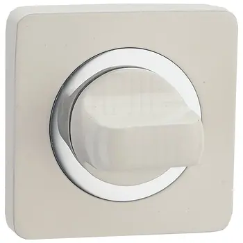 Завертка квадр. к ручкам Renz INBK 02 матовый супер белый + хром