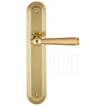 Дверная ручка Extreza 'ANNET' (Аннет) 329 на планке PL05 матовое золото , полированная латунь (pass)
