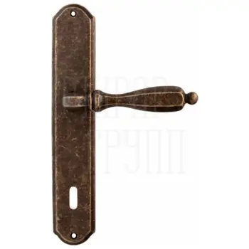 Дверная ручка на планке Melodia 298/131 'Camilla' античная бронза (key)