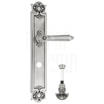 Дверная ручка Venezia 'CASTELLO' на планке PL97 натуральное серебро (wc-4)