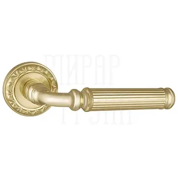 Дверная ручка Punto (Пунто) на круглой розетке 'BELLAGIO' MT матовое золото + золото