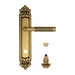 Дверная ручка Venezia "MOSCA" на планке PL96, французское золото + коричн. (wc-4)