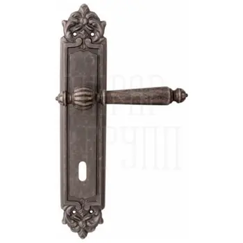 Дверная ручка на планке Melodia 235/229 'Mirella' античное серебро (key)