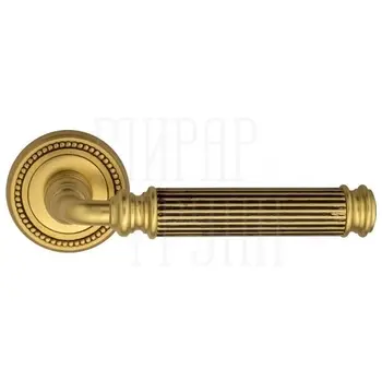 Дверная ручка на розетке Venezia 'MOSCA' D3 французское золото + коричневый