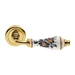 Дверные ручки на круглой розетке Morelli Luxury "Ceramica", золото + керамика декоративная