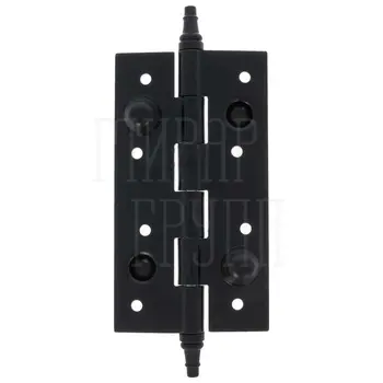 Петля дверная универсальная латунная противосъемная Amig 561 150x82x3 с колпачком черный