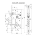 Корпус Kale kilit (Кале килит) врезного цилиндрового замка с защёлкой 252/R w/b (тех. комплектация), схема