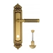 Дверная ручка Venezia 'MOSCA' на планке PL96, французское золото + коричн. (wc)