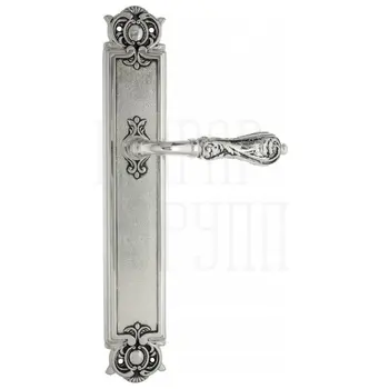 Дверная ручка Venezia 'MONTE CRISTO' на планке PL97 натуральное серебро