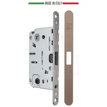 KM.003.CM.A.4.COV.XX Замок супертихий межкомнатный магнитный KOBLENZ WC96 под завертку с отв. планкой с плавным возвратом ручки в исх. п. бронза