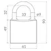 Замок Punto (Пунто) навесной PK-0163 3 key англ.ключ., схема