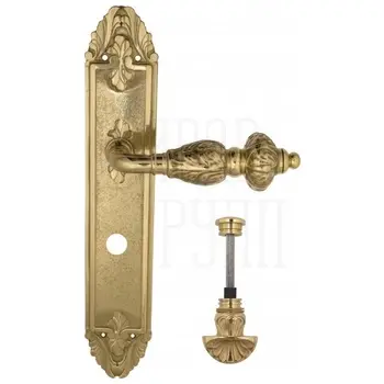 Дверная ручка Venezia 'LUCRECIA' на планке PL90 полированная латунь (wc-4)
