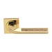 Дверные ручки на розетке Morelli Luxury "Brilliance", золото с кристаллами светлого топаза