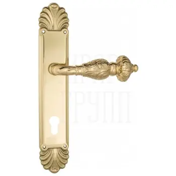Дверная ручка Venezia 'LUCRECIA' на планке PL87 полированная латунь (cyl)