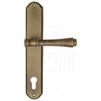 Дверная ручка Venezia 'CALLISTO' на планке PL02 матовая бронза (cyl)
