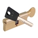 Цилиндровый механизм ключ-вертушка Mul-T-Lock 7x7 77 mm (26+10+41), латунь + флажок