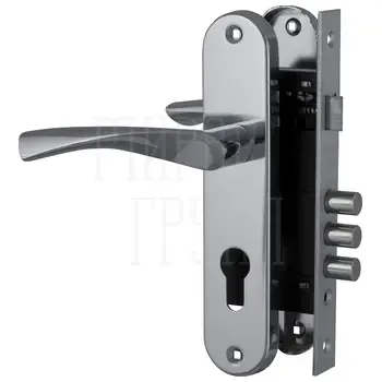 Замок цилиндровый Fuaro (Фуаро) с в комплекте с ручкой LOCKSET.1511W/B (SET F1511W/B)