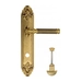 Дверная ручка Venezia 'MOSCA' на планке PL90, французское золото + коричн. (wc)