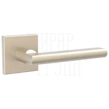 Дверная ручка Punto (Пунто) на квадратной розетке 'PLUTON' матовый никель