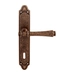 Дверная ручка на планке Melodia 245/158 'Tako', античная бронза (key)