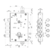 Корпус Mottura (Моттура) врезного замка с защёлкой 82.515W800B Универсальный, схема
