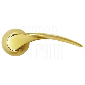 Дверная ручка на круглой розетке RUCETTI RAP 5 матовое золото