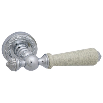 Дверная ручка на розетке Mestre OR 6577 полированный хром