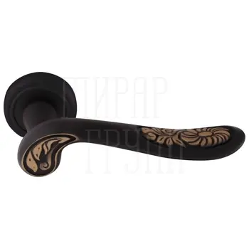 Дверная ручка на розетке Melodia 285 V 'Daisy' затемнённая бронза