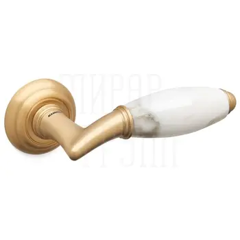 Дверная ручка на круглой розетке Mandelli 'Paros' 8001 матовое золото