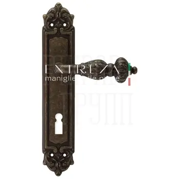 Дверная ручка Extreza 'TESLA' (Тесла) 315 на планке PL02 античная бронза (cab) (KEY)