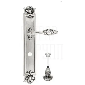 Дверная ручка Venezia 'CASANOVA' на планке PL97 натуральное серебро (wc-4)