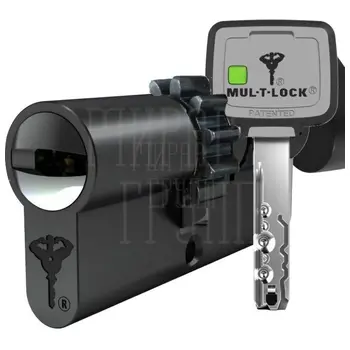 Цилиндровый механизм ключ-вертушка Mul-T-Lock (Светофор) MTL800 111 mm (26+10+75) черный + шестерня