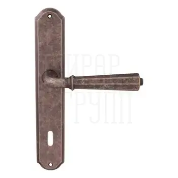 Дверная ручка на планке Melodia 424/131 'Denver' античное серебро (key)