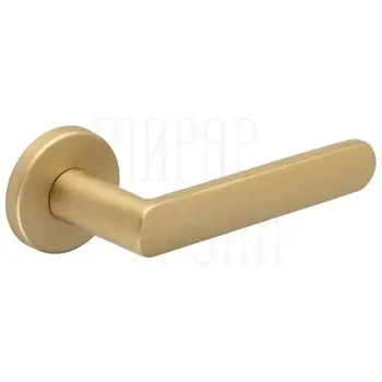 Дверная ручка Extreza Hi-Tech 'AQUA' (Аква) 113 на круглой розетке R12 матовое золото