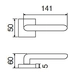 Дверная ручка на квадратной розетке Fimet 'Origami' 1210 (213), схема