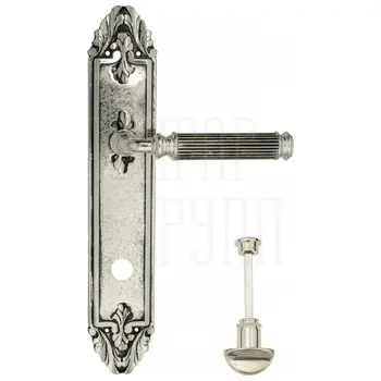 Дверная ручка Venezia 'MOSCA' на планке PL90 натуральное серебро (wc)