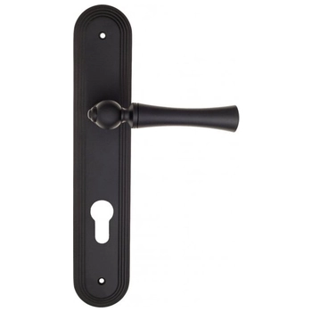 Дверная ручка Fratelli Cattini 'FOGGIA' на планке PL288 матовый черный (cyl)