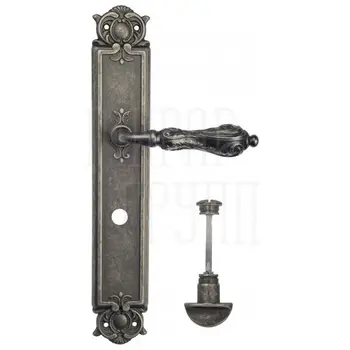 Дверная ручка Venezia 'MONTE CRISTO' на планке PL97 античное серебро (wc)