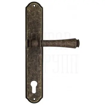 Дверная ручка Venezia 'CALLISTO' на планке PL02 античная бронза (cyl)