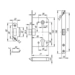 Замок межкомнатный Fuaro (Фуаро) под цилиндр PLASTIC P85C-50, схема
