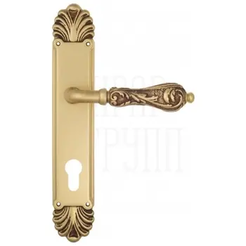 Дверная ручка Venezia 'MONTE CRISTO' на планке PL87 французское золото (cyl)